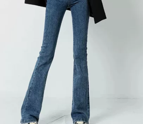 s码微喇叭牛仔裤女高腰弹力2022年新款夏...