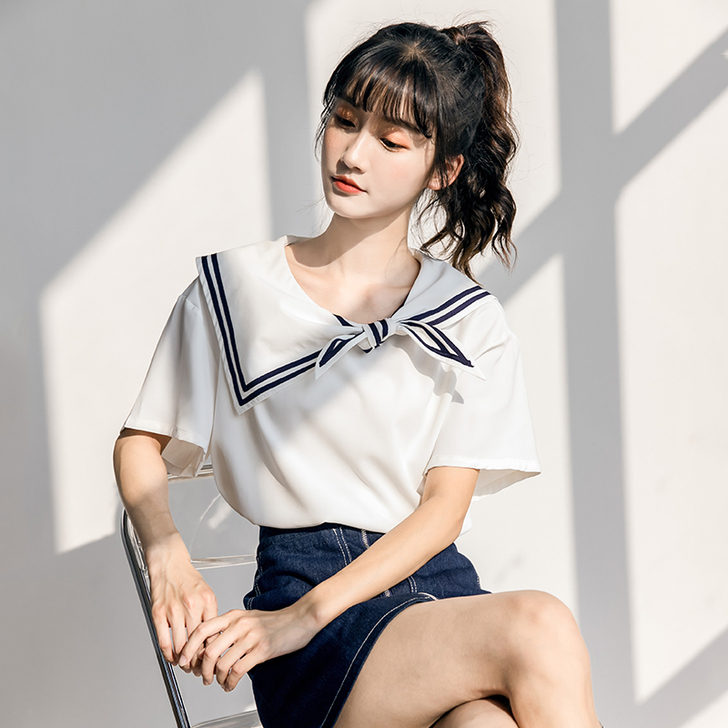 瑰朵 蕾丝雪纺衫