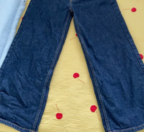 阔腿牛仔裤，品质很好。我163/115斤。...