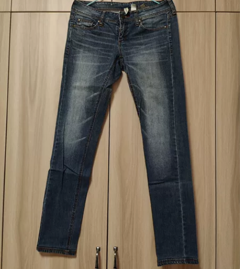 Mango女士牛仔铅笔裤，27码，发胖穿不...