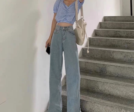 阔腿直筒牛仔裤m码 前两年酷爱这种款式,但...