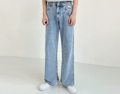 阔腿牛仔裤 牛仔长裤小众设计感直筒男宽松高...