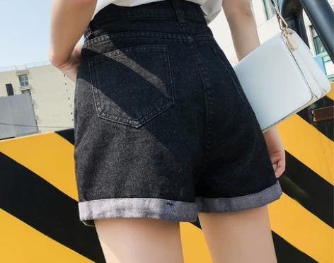 网红同款高腰牛仔短裤女夏季宽松chic韩版...