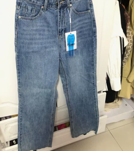 直筒宽松高腰牛仔裤女2022秋显瘦垂感百搭...