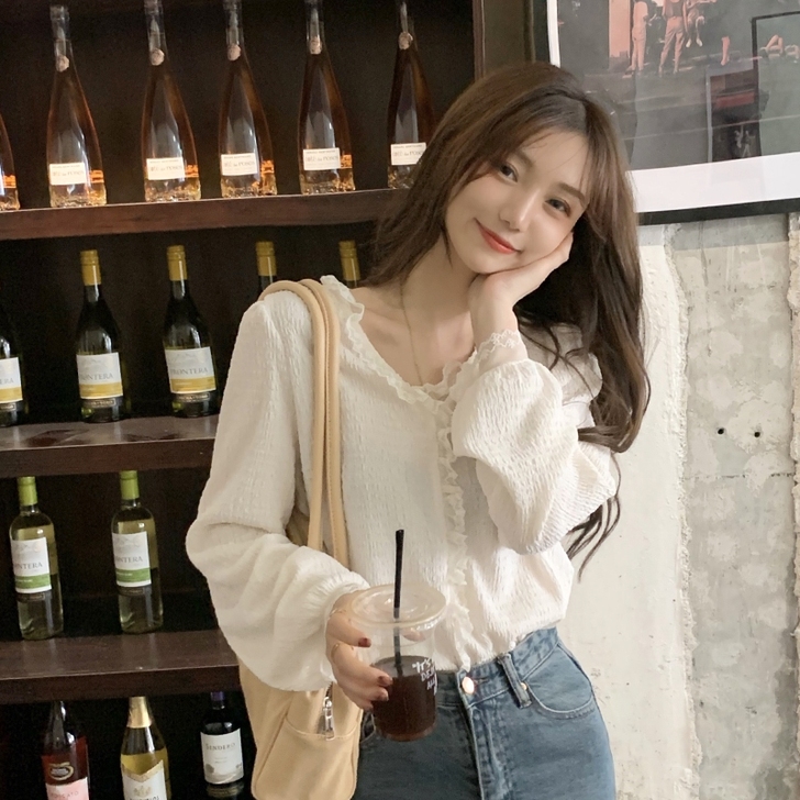 蕾丝打底衫内搭小衫雪纺春秋白色衬衫2021...