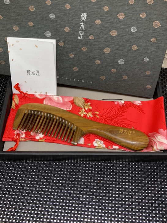 谭木匠内部购绿檀木梳子满意度超正 超大超厚