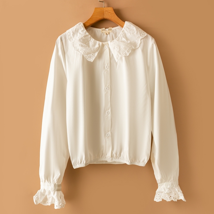 镂空花边衬衫