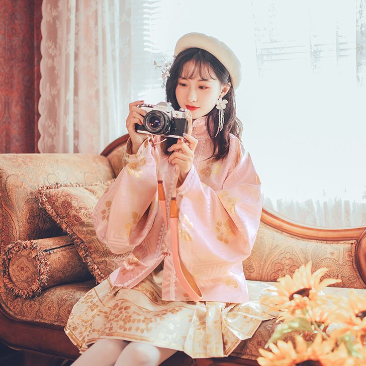 池夏 徽韵兰心:小粉颊原创汉元素明制立领对...