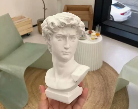 大卫花瓶笔筒雕像摆件学生文艺仿石膏化妆收纳...