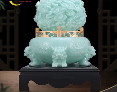 玉石九龙乾坤鼎摆件家居饰品招财乔迁开业礼品...