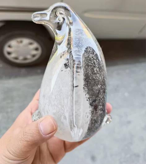 全新人工吹制纯手工个性小企鹅玻璃工艺品摆件...