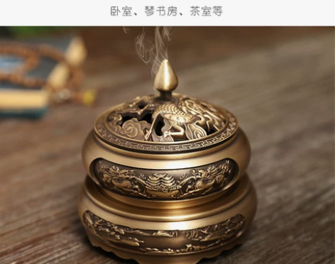 熏香炉 檀香熏香炉纯铜香炉熏香家用室内供佛...
