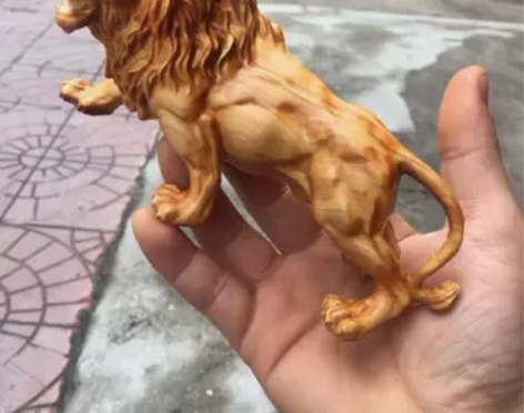 崖柏精雕狮子雄狮金钱豹摆件 居家开业送礼收...