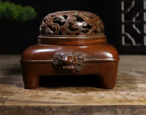 纯铜兽耳炉  紫铜熏炉  纯铜香薰炉 纯铜...