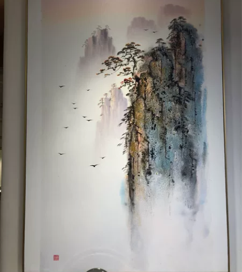 沙发三联画纯轻金箔手工画 画芯材质:油画布...