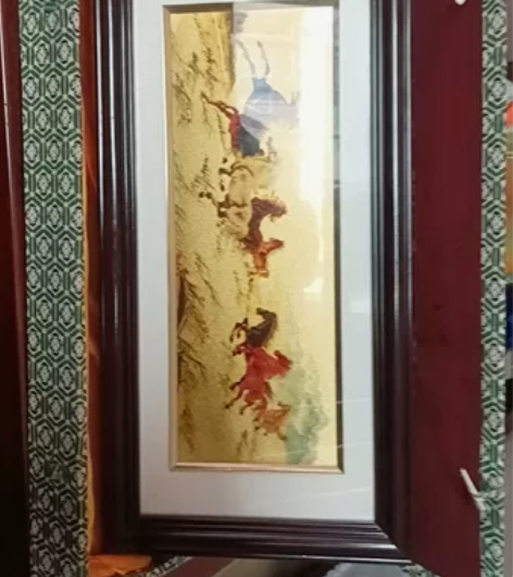 金箔画八骏图 全新工艺礼品画，！39*19...