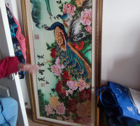 2米左右自绣刺绣画，装裱好了 仅江西九江自...