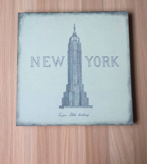 两幅木制装饰画 纽约印象/伦敦印象全新，可...