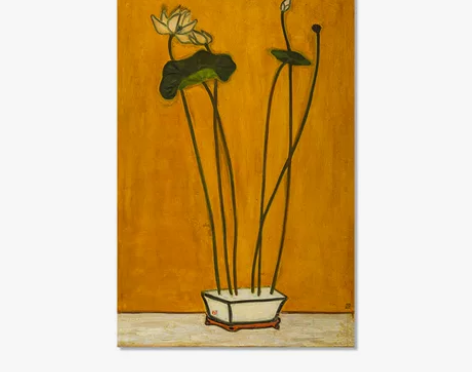 常玉盆栽@中式复古小众北欧植物油画玄关 卧...