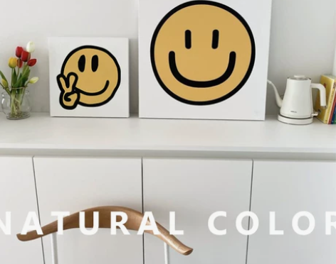 ins风 黄色笑脸挂画 现代简约趣味韩系摆...