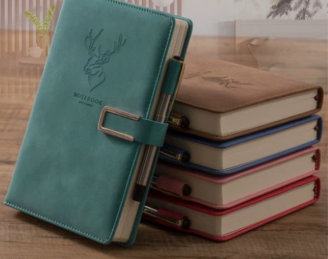 笔记本本子超厚大学生a5皮面商务记事本(颜...