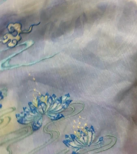 ?月到风来阁蓝色百年孤独昙花刺绣汉服汉元素...