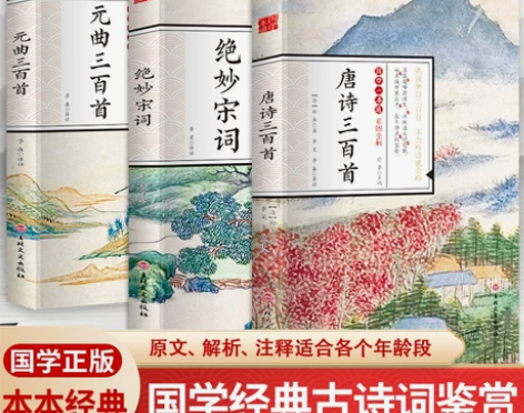 儿童三百全3册  唐诗三百首+绝妙宋词+元...