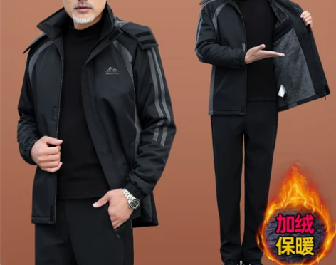 运动装 运动服套装中老年运动男士爸爸装秋冬...