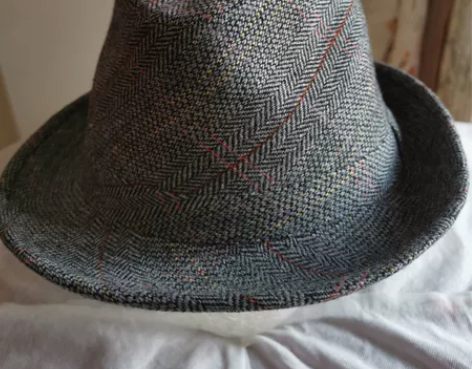 全新绅士礼帽，春秋羊毛格子男士礼帽，天津帽...