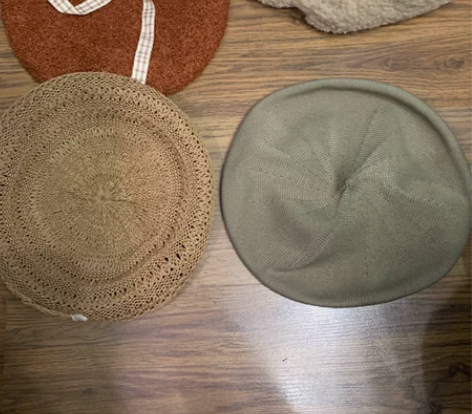 秋冬贝雷帽毛绒草帽编织发带女 图片四个打包...