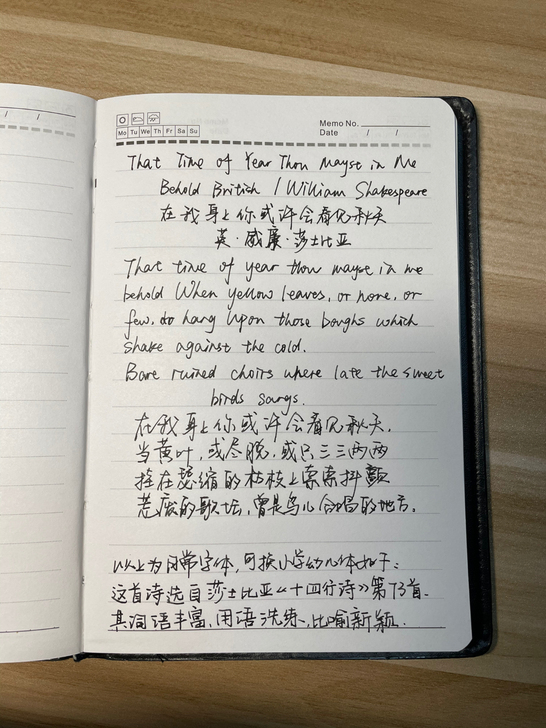 可抄笔记，读书笔记，文章，中英皆可。可拍照...