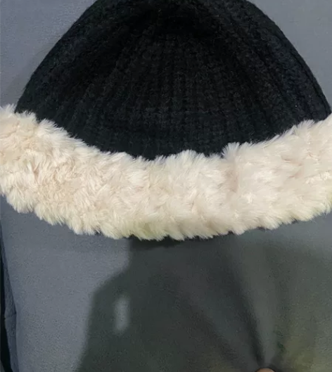 秋冬羊羔绒毛毛女冷帽骑车护耳保暖针织帽包头...