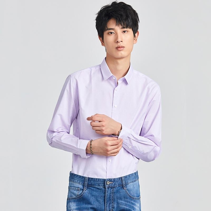 海澜之家春秋男式休闲舒适长袖衬衫