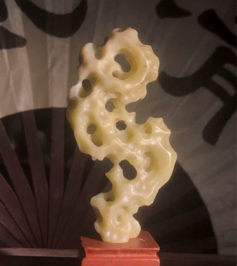 精品【Y001】文房雅玩 仿太湖石山子 案...