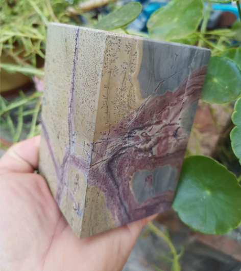 天然国画石立方体奇石景观石摆件，可做室内摆...