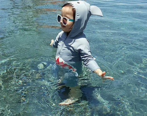 韩国潮儿童泳衣连体鲨鱼可爱男女童小中童宝宝...