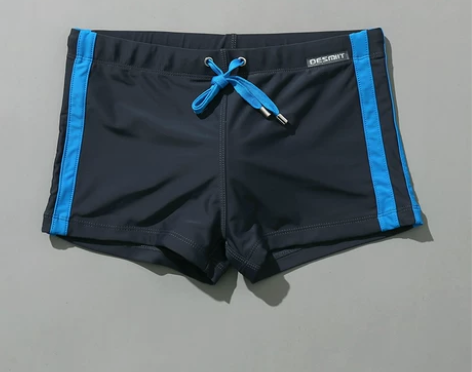 男士泳裤低腰平角紧身高弹防尴尬罩杯游泳四角...