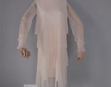 纱裙。穿上就是小仙女~ 小立领透视袖子波点...