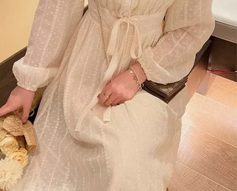 蕾丝连衣裙女新款春秋时尚百搭雪纺裙可甜可盐...