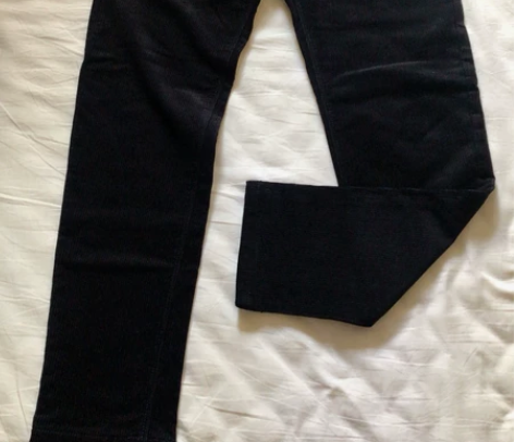 男士时尚修身黑色灯芯绒裤（34） 尺码：1...