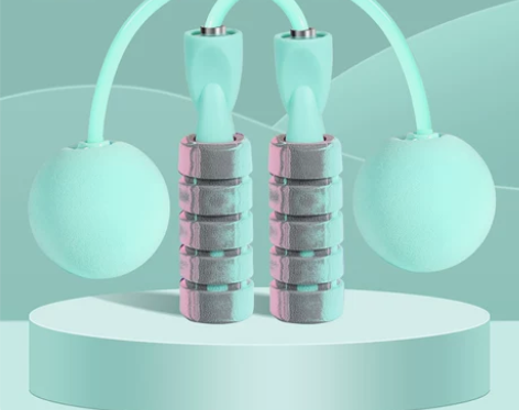 无绳跳绳负重球运动健身女室内两用无线跳绳轴...