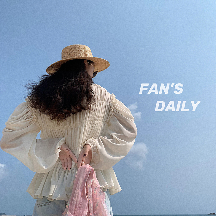 范智乔雪纺衫女夏季2020新款设计感小众显...