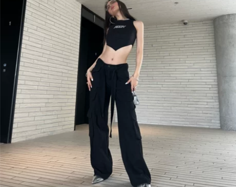 KKSHOPBella同款美式复古高街多口...