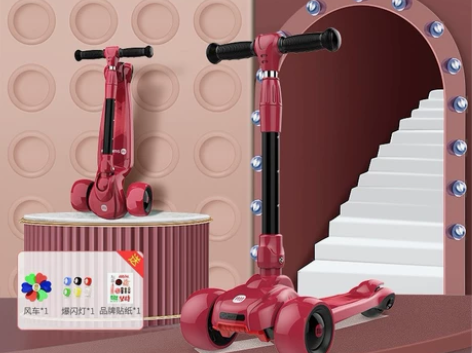 清仓斯威儿童三轮滑板车儿童3-12岁可折叠...