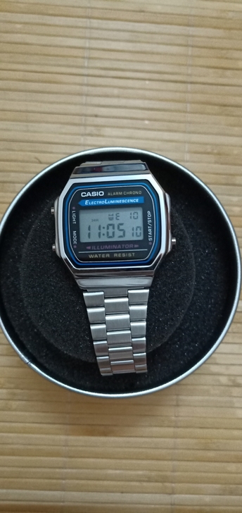 全新 casio卡西欧手表复刻男小银块表复...