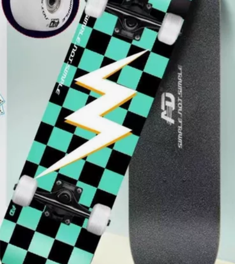 AD滑板四轮初学专业板双翘板长板男女童闪光...