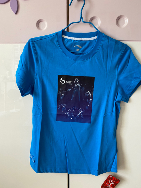 李宁中国网球公开赛蓝色t恤女款