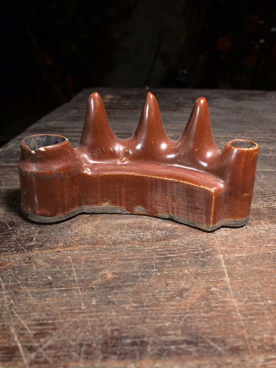 清代文房笔架 紫金釉！