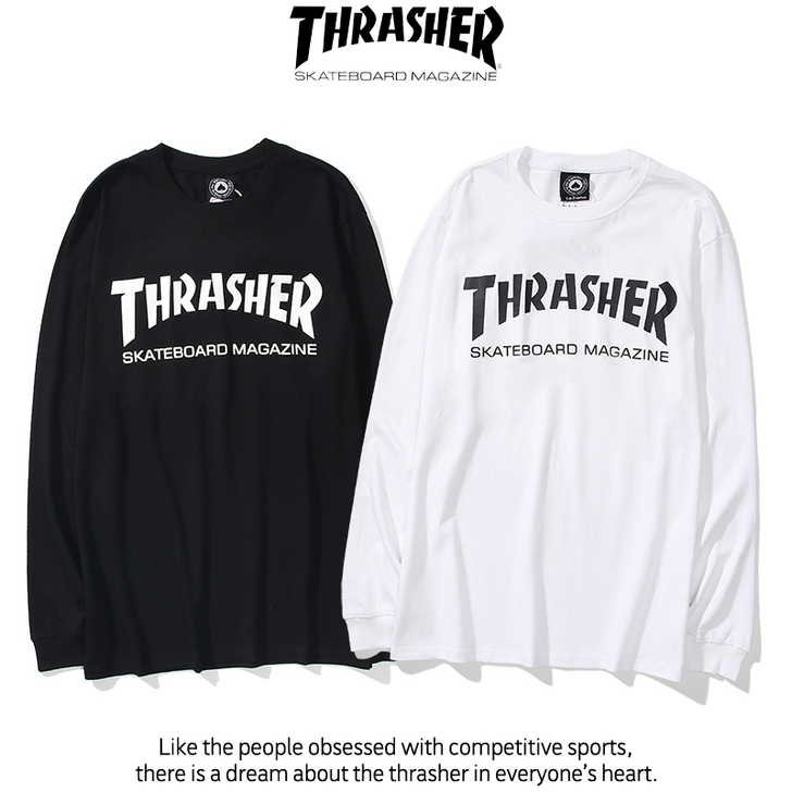 欧美潮牌火焰长袖春夏薄款百搭宽松男女情侣圆...