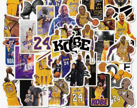 50张致敬科比黑曼巴精神涂鸦贴纸行李箱贴纸...